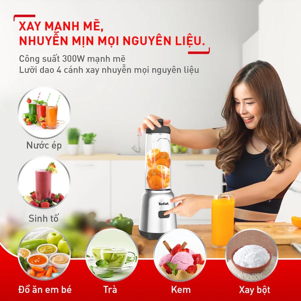 Công suất 300W mang đến khả năng xay ổn định