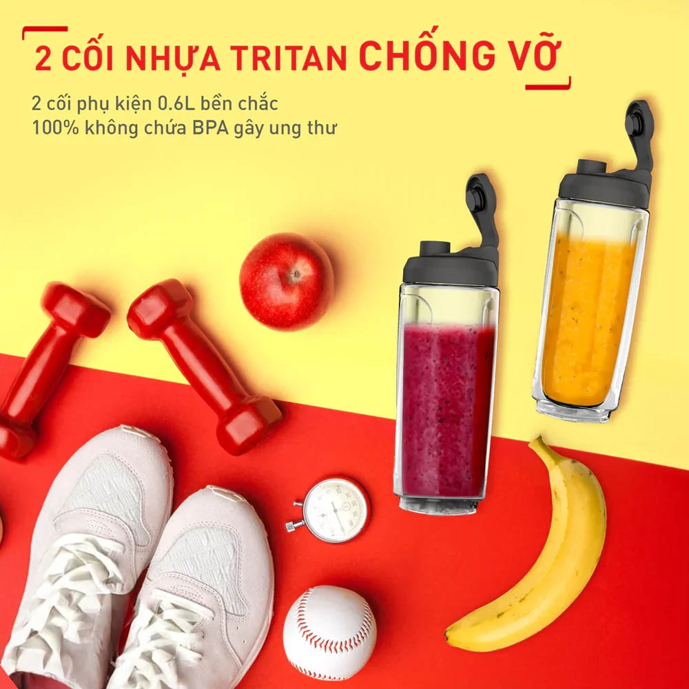 Cối nhựa Tritan bền nhẹ, an toàn cho sức khỏe