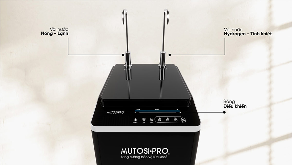 Mutosi MP-F081-HC4H5 có 4 chế độ cấp nước và 2 vòi độc lập