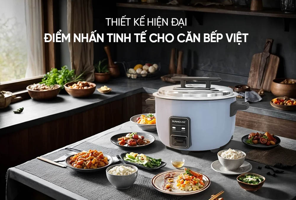 Nồi Cơm Điện Nắp Rời Dung Tích Lớn 5.6 Lít Sunhouse SHD8156