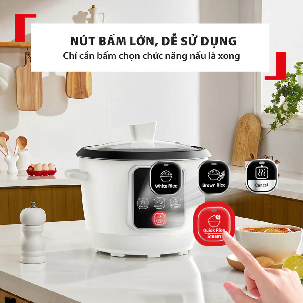 Dễ dàng điều khiển Nồi Cơm Nắp Rời Tefal RK1071Y0