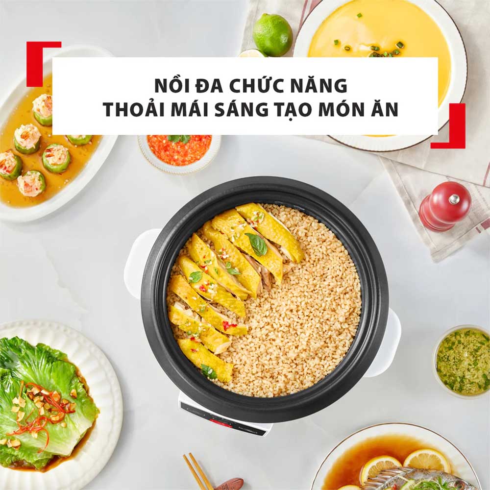 Thoải mái sáng tạo món ăn với Nồi Cơm Nắp Rời Tefal RK1071Y0