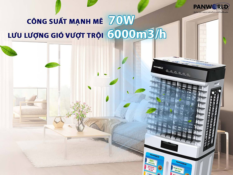 Quạt điều hòa làm mát hiệu quả trên không gian rộng với công suất mạnh mẽ