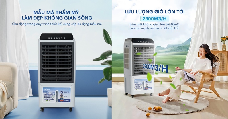 Quạt điều hòa làm mát không khí dựa trên nguyên lý bốc hơi nước tự nhiên