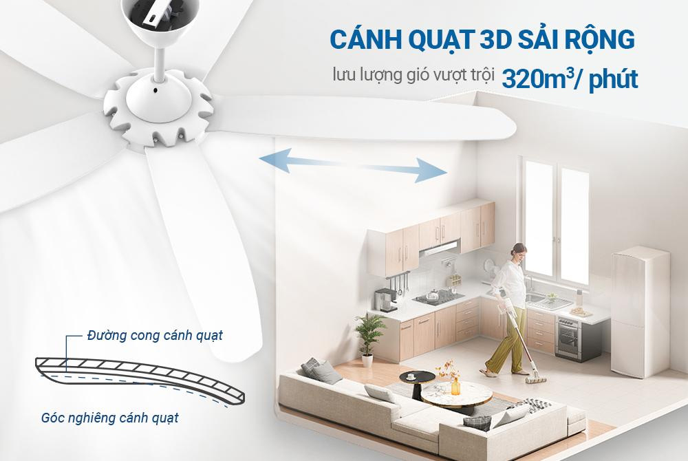 Quạt Trần 5 Cánh Sunhouse Apex APF7668W