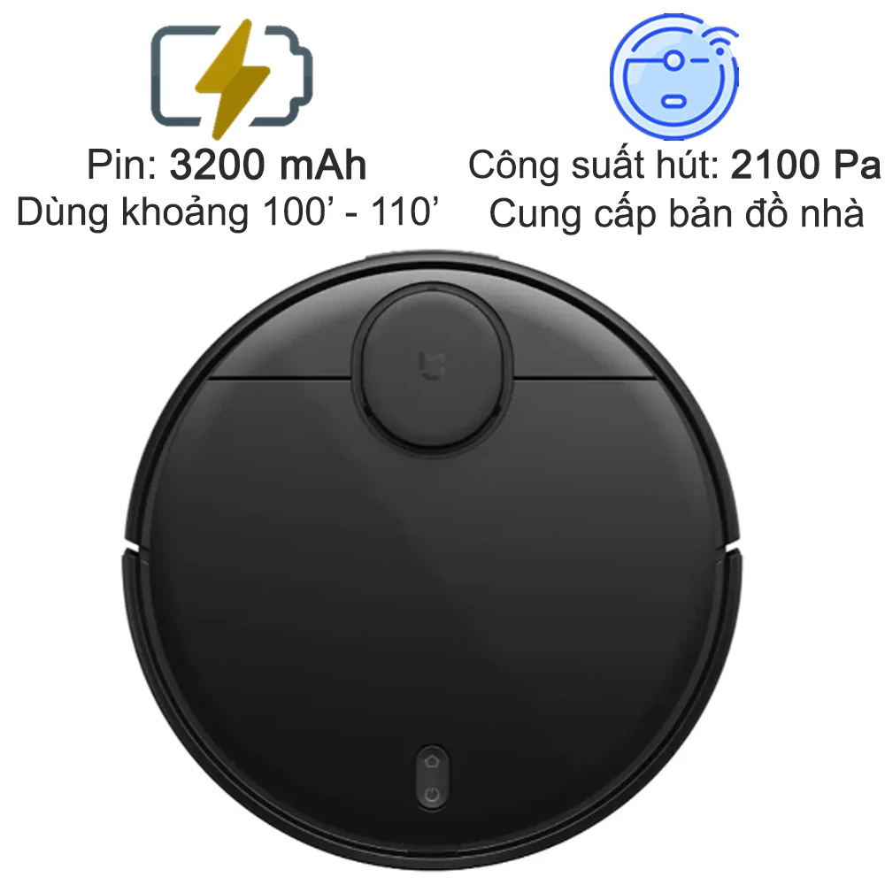 Robot Hút Bụi Xiaomi SKV4109GL có dung lượng pin lớn 3200mAh