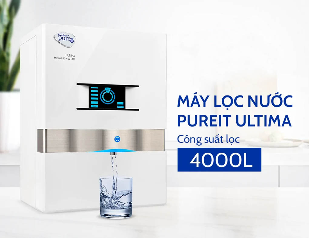 Unilever Pureit Mineral RO+UV+MF WHT có công suất lọc 4000 lít