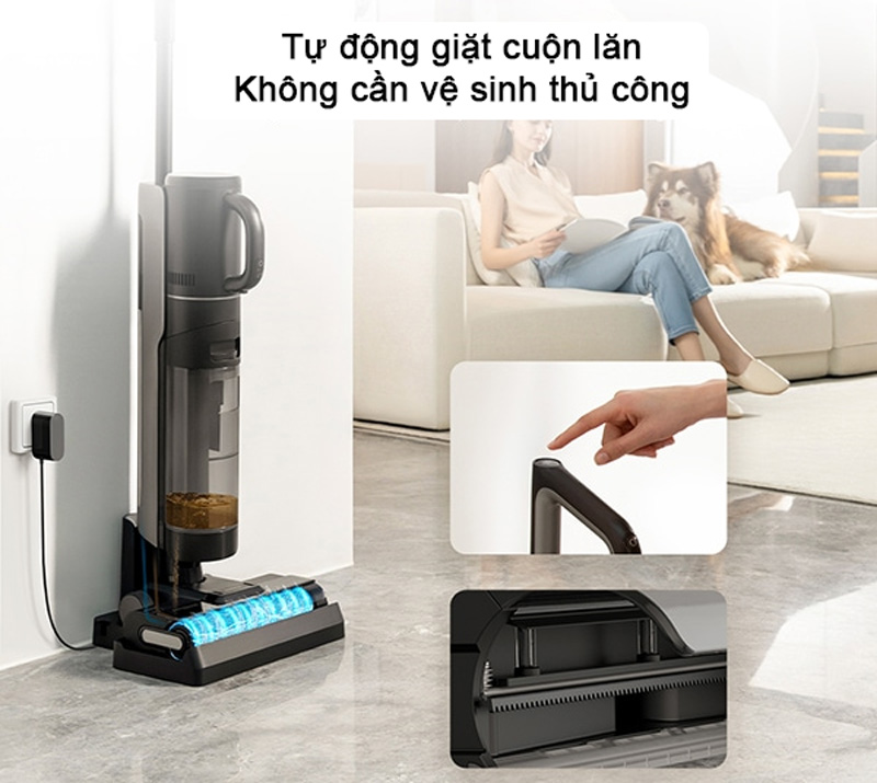 Hệ thống tự làm sạch cuộn lăn của Dreame M12