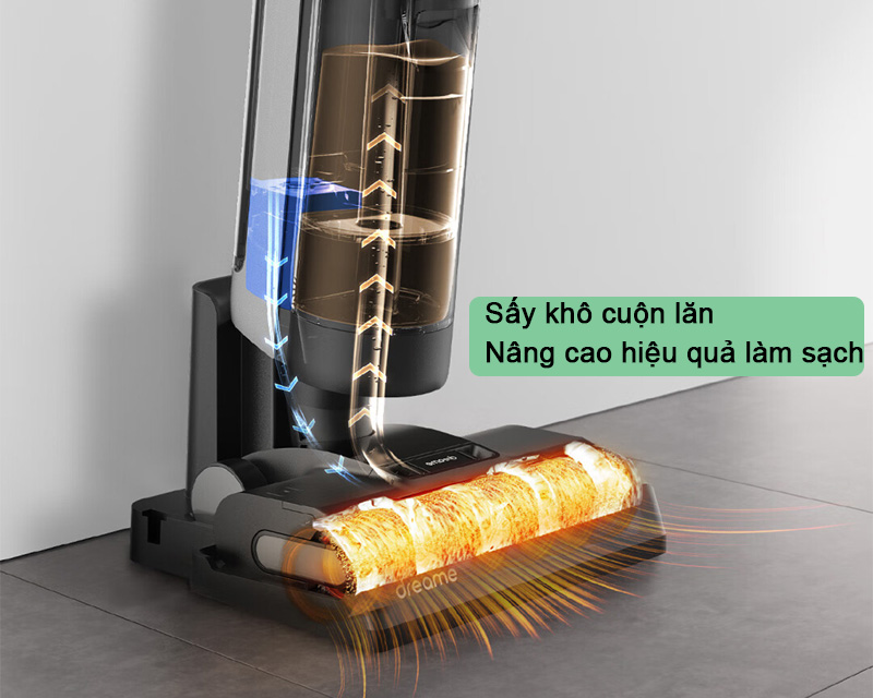 Tính năng sấy khô cuộn lăn Dreame H12 Pro