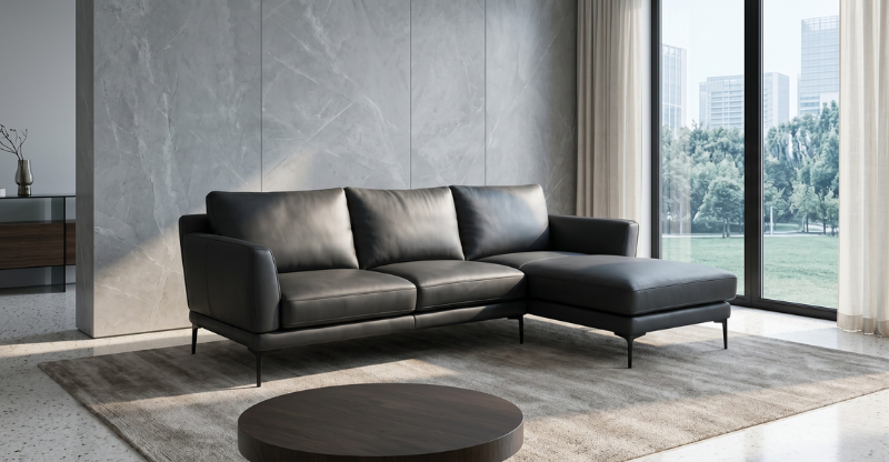 Sofa da Serena J463S cao cấp, hiện đại
