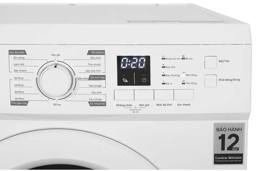 Bảng điều khiển máy sấy Casper