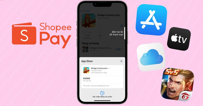 Thanh toán dịch vụ Apple bằng ShopeePay được sử dụng phổ biến