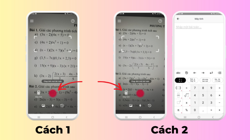 Hai cách nhập đề bài vào ứng dụng Photomath