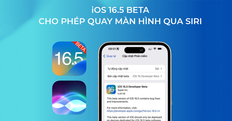 Bản beta của iOS 16.5 cho phép người dùng ghi màn hình bằng câu lệnh Siri