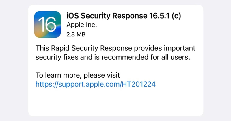 Bản cập nhật Rapid Security Responses liên tục xuất hiện trên iPhone