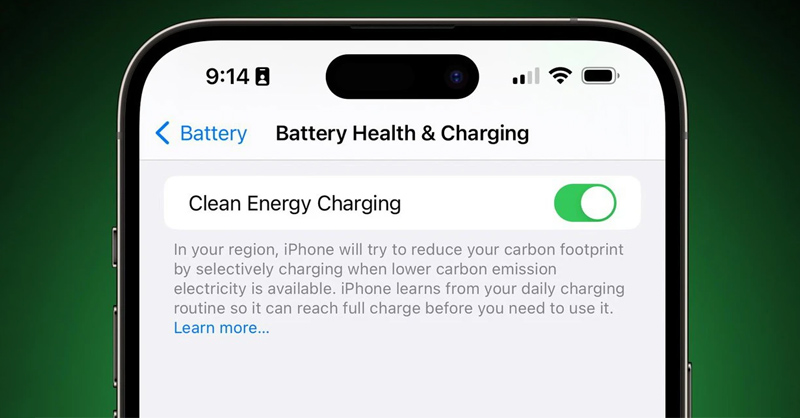 Bật tính năng kỳ quặc Clean Energy Charging trên iPhone