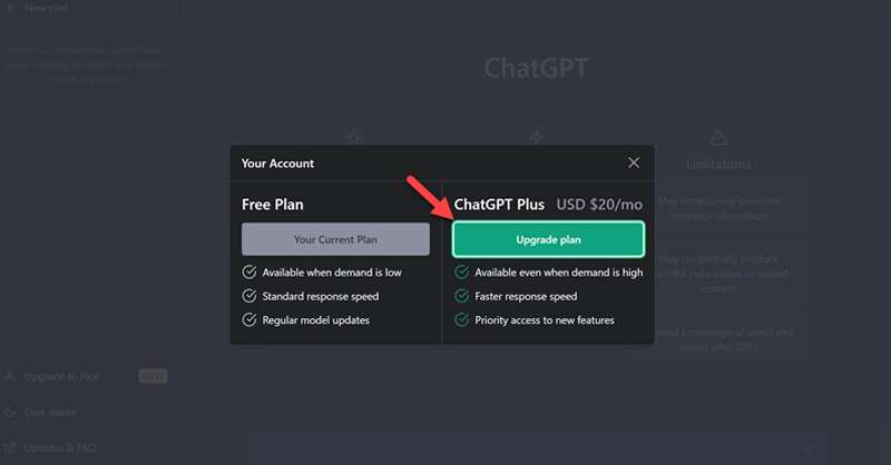 Cách nâng cấp lên ChatGPT-4