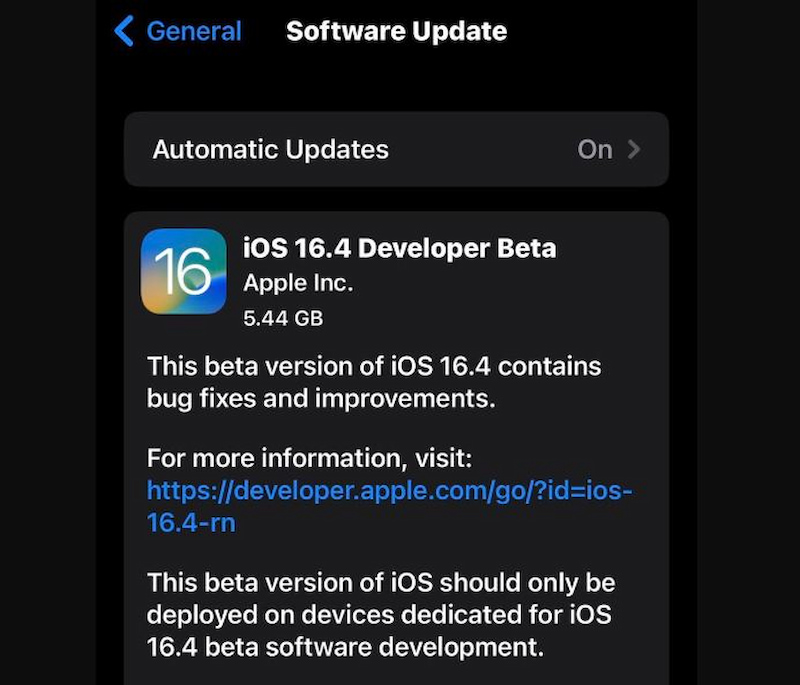 Cập nhật iOS 16.4 trên iPhone