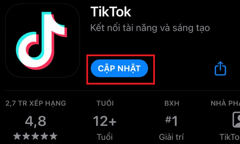 Cập nhật TikTok để lướt video không chạm màn hình