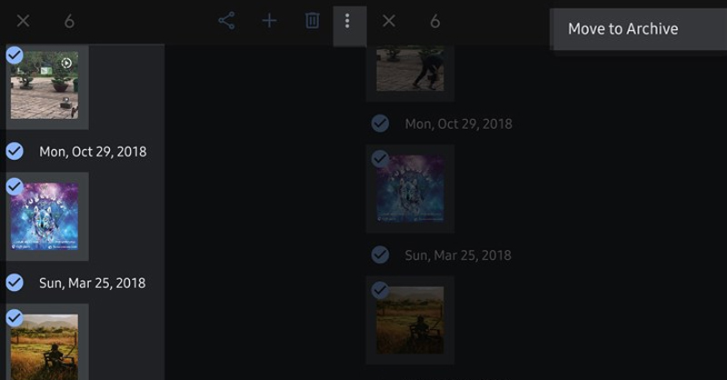 Chọn biểu tượng dấu 3 chấm và chọn Move to Archive