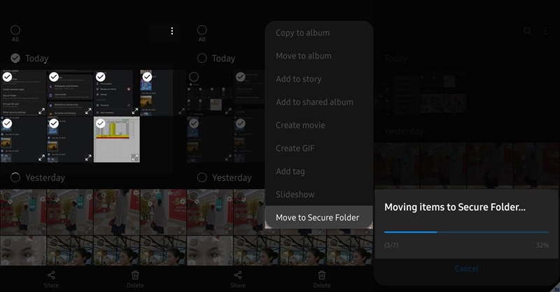 Chọn Move to Secure Folder để hoàn tất ẩn hình ảnh và video