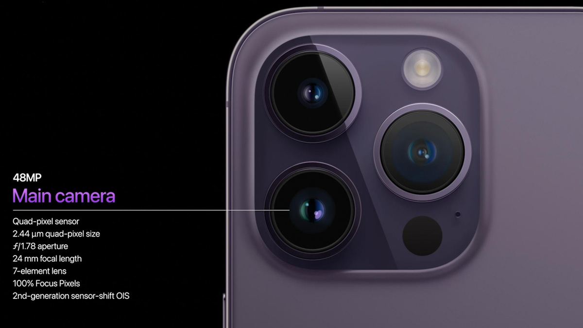 Camera chính của iPhone 14 Pro và Pro Max có độ phân giải lên đến 48MP