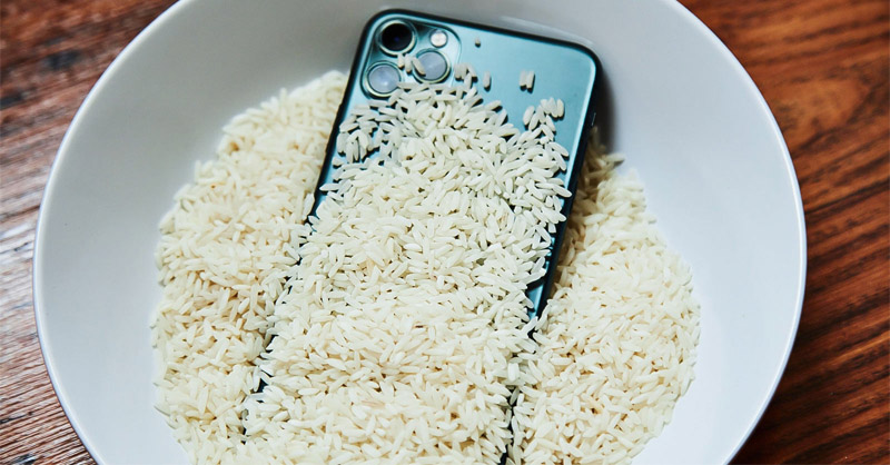 Dùng gạo để hút ẩm là thói quen phá hủy điện thoại