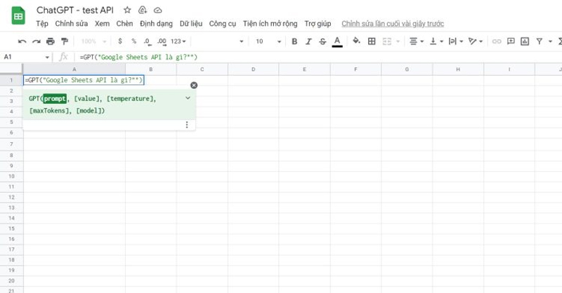 Dùng Google Sheets AI để viết prompts