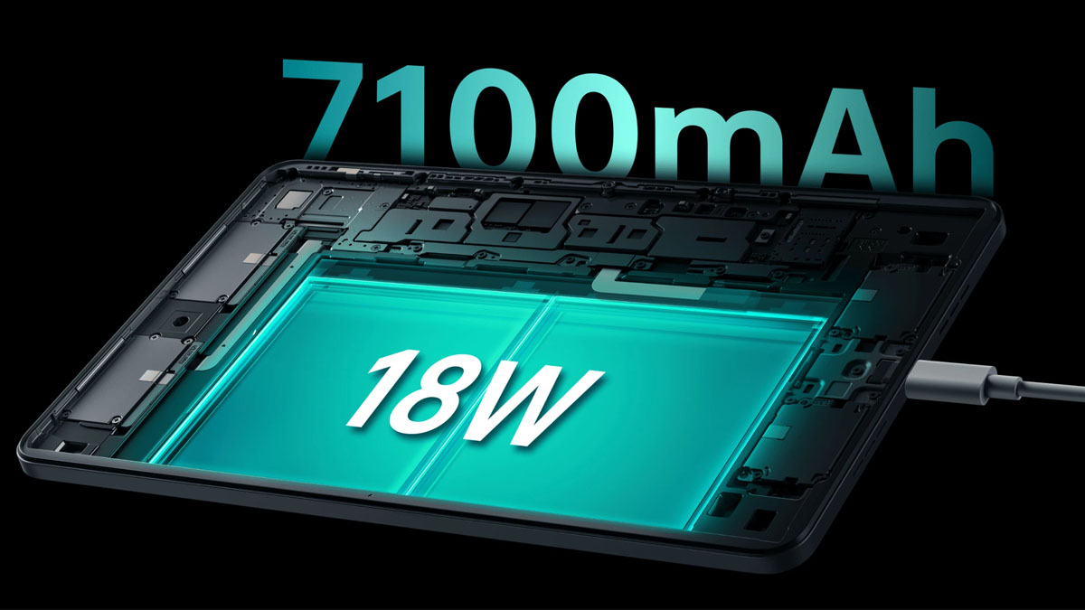 Dung lượng pin 7100mAh và sạc nhanh 18W của OPPO Pad Air 128GB
