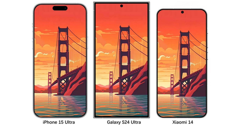 Galaxy S24 Ultra dự kiến sở hữu viền dày hơn iPhone 15 và Xiaomi 14