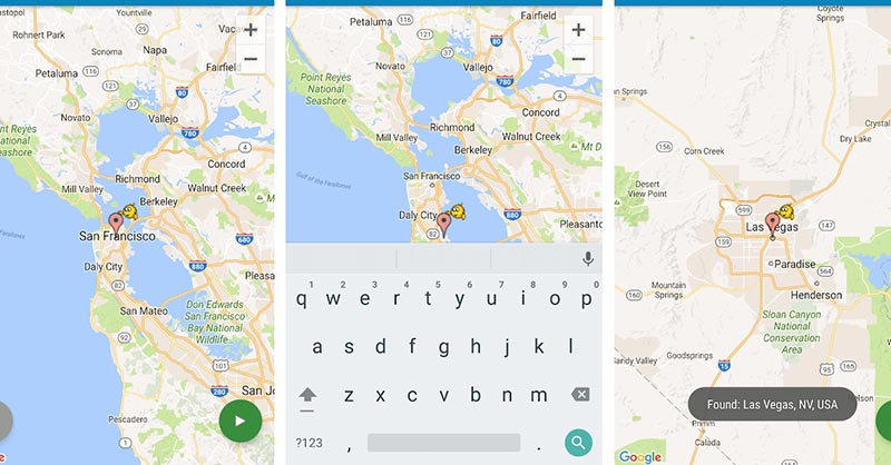 Giao diện Fake GPS trên điện thoại Android