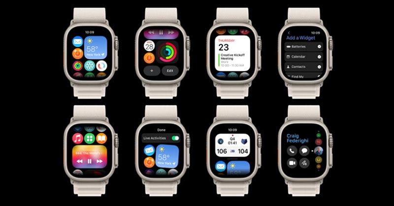 Giao diện màn hình Grid View của Apple Watch