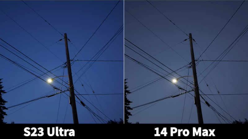 Hình ảnh ban đêm được chụp bởi S23 Ultra và iPhone 14 Pro Max