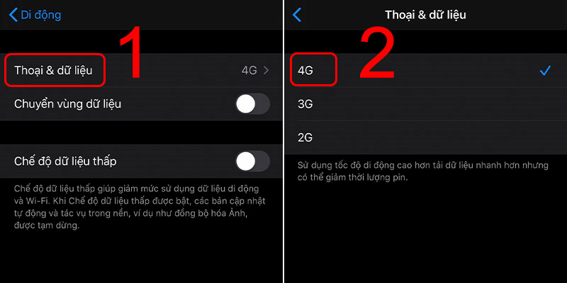 Hướng dẫn cách chuyển từ 3G sang 4G trên điện thoại iPhone