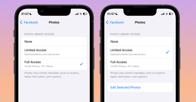 iOS 17 cho phép người dùng cấp quyền truy cập hình ảnh