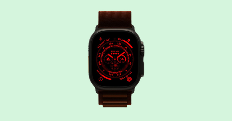 Mặt đồng hồ Wayfinder của Apple Watch Ultra có khả năng đổi màu giao diện