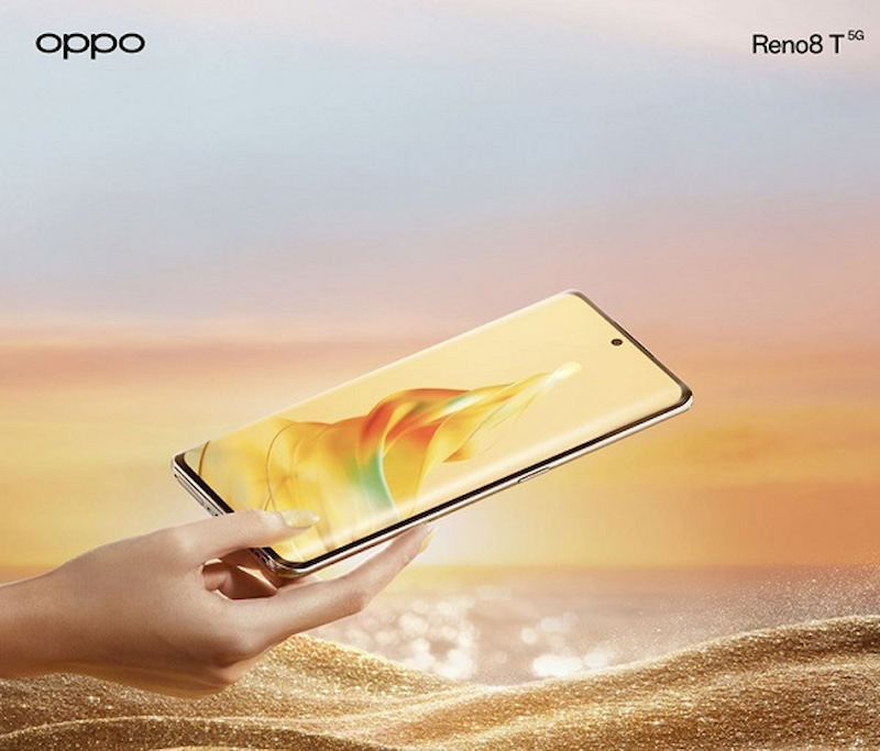 Màn hình cong ấn tượng trên điện thoại OPPO Reno8 T 5G