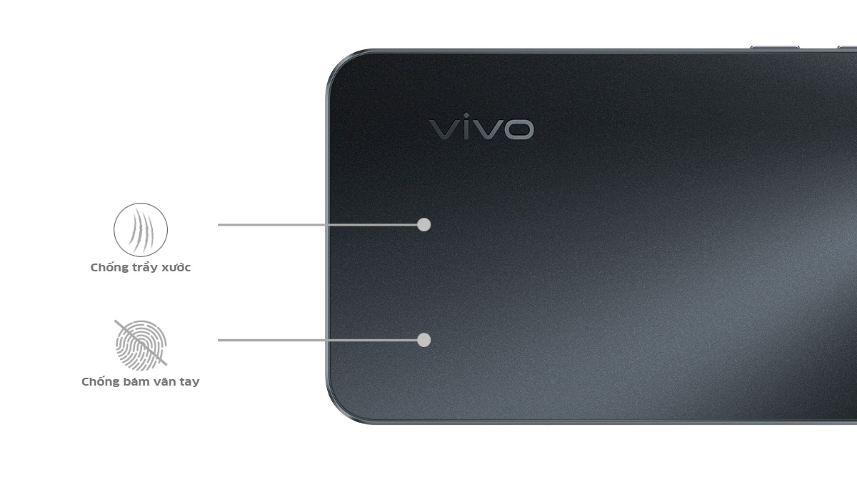 Mặt lưng chống bám vân tay và trầy xước của Vivo Y02s 64GB