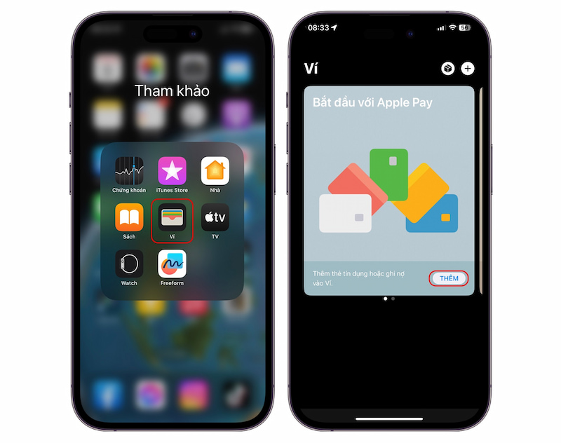 Mở ví trên iPhone để thêm thẻ vào Apple Pay