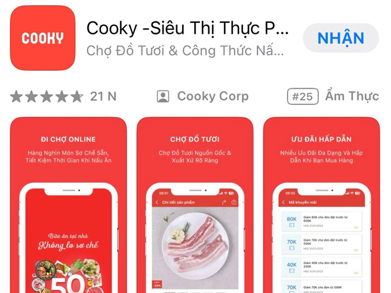 Người dùng có thể dễ dàng cài đặt ứng dụng Cooky cho điện thoại