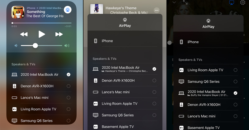 Người dùng có thể dễ dàng kết nối AirPlay trên các thiết bị của Apple