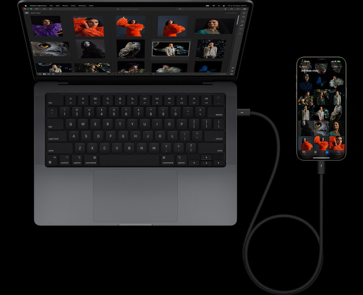 Người dùng có thể sạc máy Mac bằng cáp iPhone 15 Pro