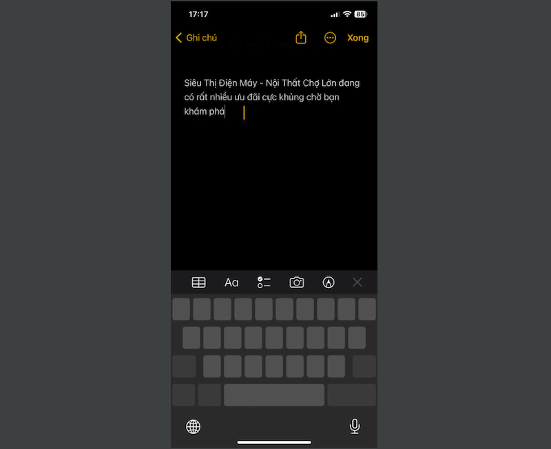 Nhấn giữ phím cách để bật Trackpad ẩn trên điện thoại iPhone