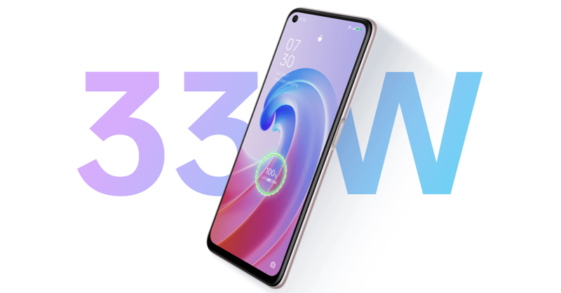 OPPO A96 được trang bị sạc nhanh SUPERVOOC 33W