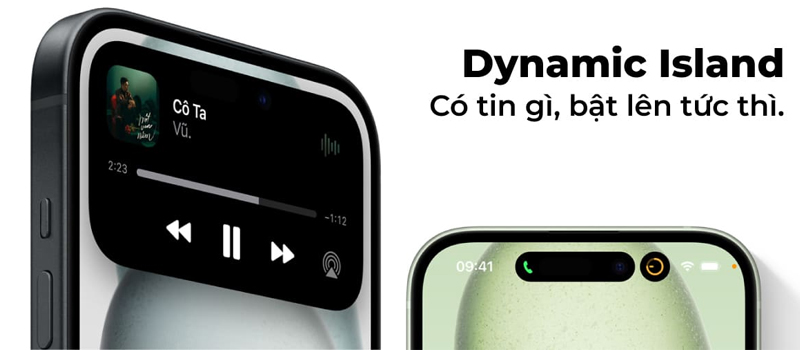 Phần khuyết Dynamic Island trên iPhone 15