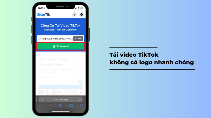 SnapTik app hỗ trợ người dùng tải video TikTok không logo về máy 
