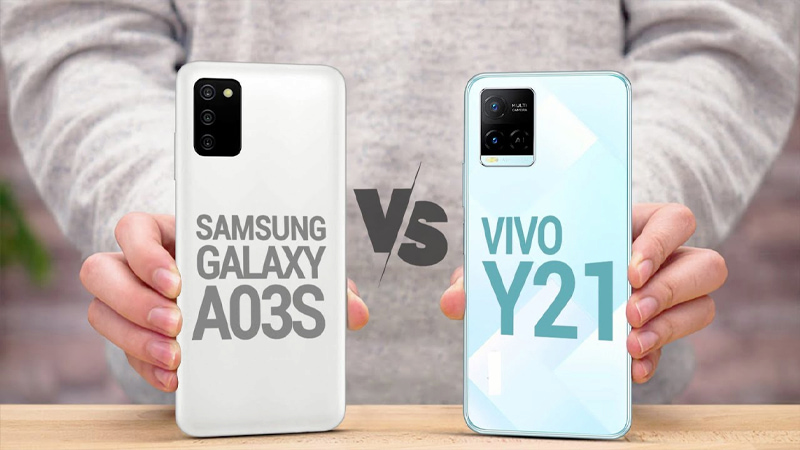 So sánh thiết kế của Samsung Galaxy A03s và Vivo Y21