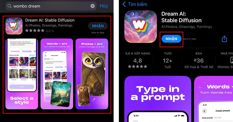Tải phần mềm WOMBO Dream mang lại điện thoại thông minh iPhone