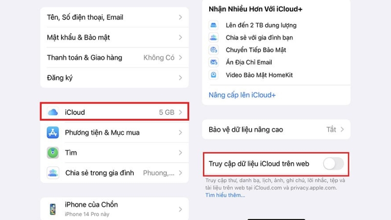 Cách tắt sao lưu dữ liệu trên iCloud Drive