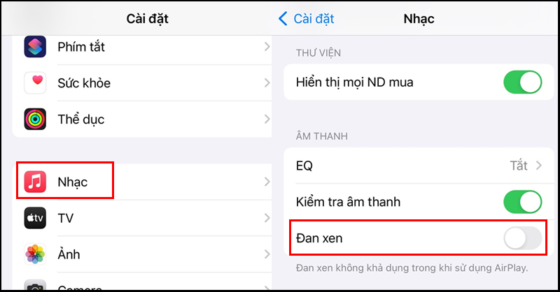 Tắt tính năng xen kẽ giữa các bài hát trên điện thoại cập nhật iOS 17